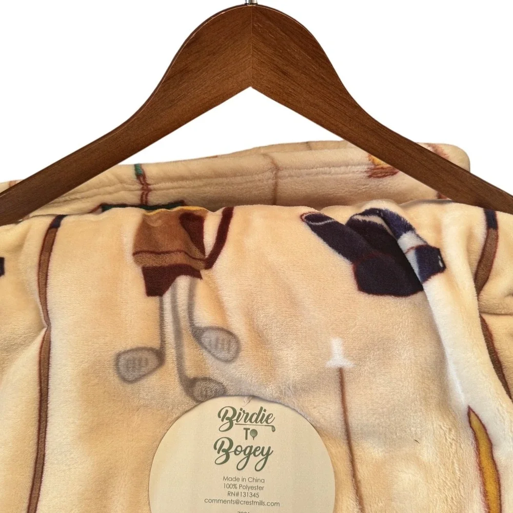 Birdie‎ to Bogey Golf Blanket Throw With Hanger and Golf Ball Charm NWT